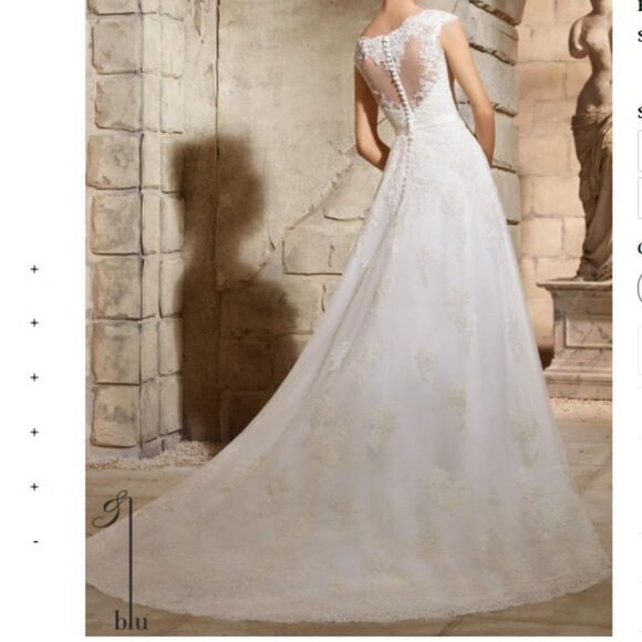 Mori Lee Wedding Dress 5370 Lace Embroidered Sash - Picture 2 of 12